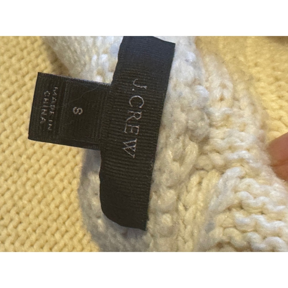 J. Crew W SML Stripe Shawl Collar Cardigan Sweater Cream Navy Cotton wool Blend - Picture 9 of 9